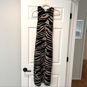 Knit zebra body con dress